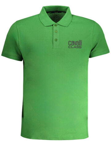 CAVALLI CLASS MEN'S GREEN SHORT SLEEVED POLO SHIRT QXT64ZKB002_VE07334