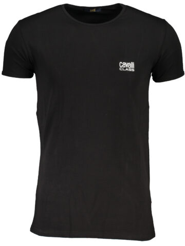 CAVALLI CLASS MEN'S SHORT SLEEVE T-SHIRT BLACK QXO03AJD003_NE05051