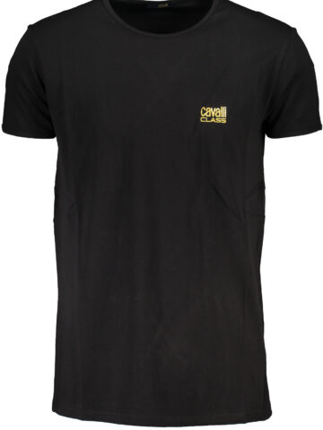 CAVALLI CLASS MEN'S SHORT SLEEVE T-SHIRT BLACK QXO03DJD003_NE05051