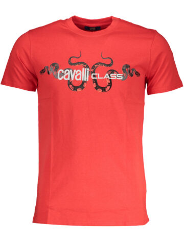 CAVALLI CLASS MEN'S SHORT SLEEVE T-SHIRT RED QXT63GJD060_RO02000