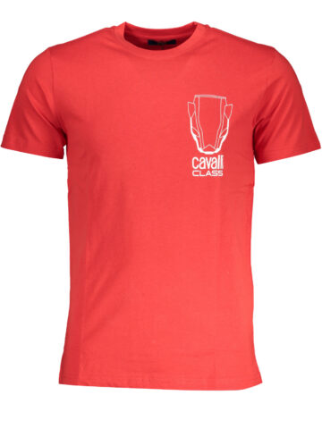 CAVALLI CLASS MEN'S SHORT SLEEVE T-SHIRT RED QXT62WJD060_RO02000