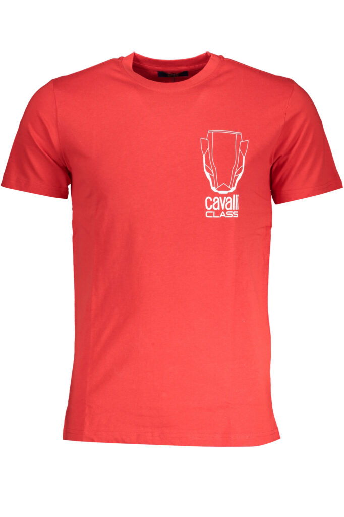 CAVALLI CLASS MEN'S SHORT SLEEVE T-SHIRT RED QXT62WJD060_RO02000