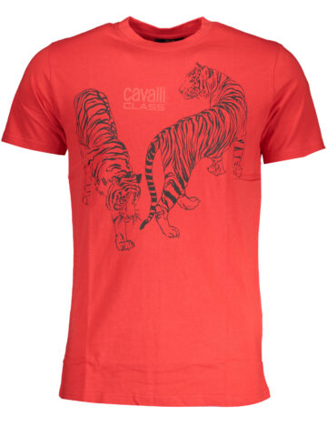 CAVALLI CLASS MEN'S SHORT SLEEVE T-SHIRT RED QXT62YJD060_RO02000