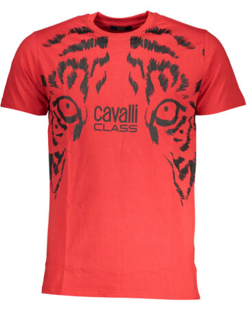 CAVALLI CLASS MEN'S SHORT SLEEVE T-SHIRT RED QXT62UJD060_RO02000