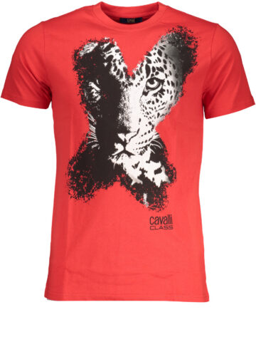 CAVALLI CLASS MEN'S SHORT SLEEVE T-SHIRT RED QXT63AJD060_RO02000