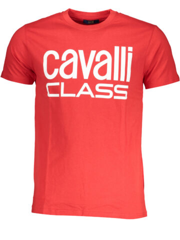 CAVALLI CLASS MEN'S SHORT SLEEVE T-SHIRT RED QXT62QJD060_RO02000