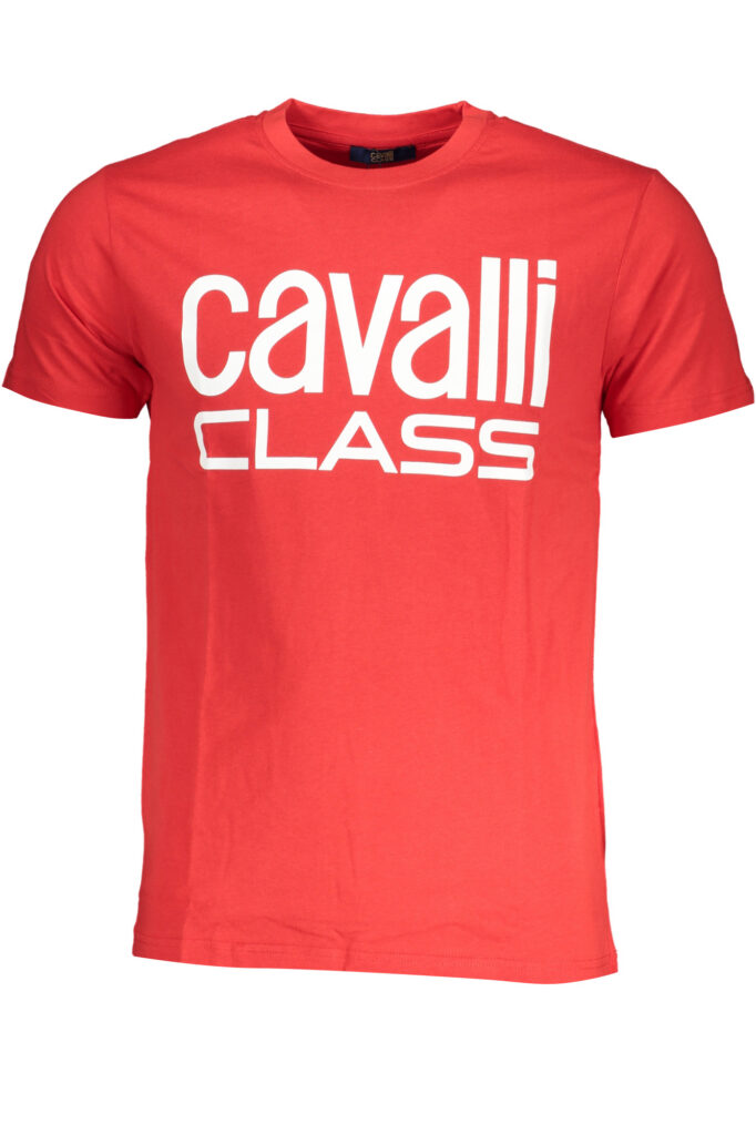 CAVALLI CLASS MEN'S SHORT SLEEVE T-SHIRT RED QXT62QJD060_RO02000