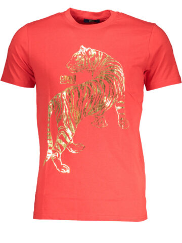 CAVALLI CLASS MEN'S SHORT SLEEVE T-SHIRT RED QXT62TJD060_RO02000