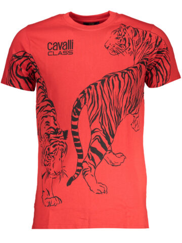 CAVALLI CLASS MEN'S SHORT SLEEVE T-SHIRT RED QXT62SJD060_RO02000