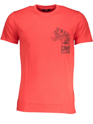 CAVALLI CLASS MEN'S SHORT SLEEVE T-SHIRT RED QXT63EJD060_RO02000