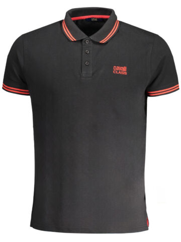 CAVALLI CLASS MEN'S SHORT SLEEVED POLO SHIRT BLACK QXT64YKB002_NE05051