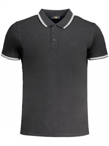 CAVALLI CLASS MEN'S SHORT SLEEVED POLO SHIRT BLACK QXT64XKB002_NEBLACWH