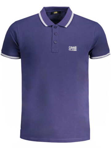 CAVALLI CLASS MEN'S SHORT SLEEVED POLO SHIRT BLUE QXT64YKB002_BLNAVYW
