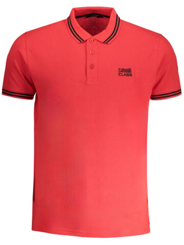 CAVALLI CLASS MEN'S SHORT SLEEVED POLO SHIRT RED QXT64YKB002_RO02000