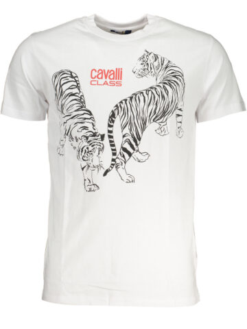 CAVALLI CLASS MEN'S SHORT SLEEVED T-SHIRT WHITE QXT62YJD060_BI00053