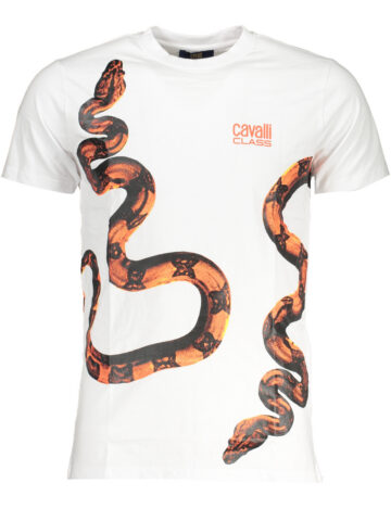 CAVALLI CLASS MEN'S SHORT SLEEVED T-SHIRT WHITE QXT63CJD060_BI00053