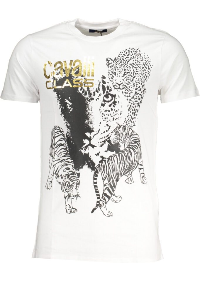 CAVALLI CLASS MEN'S SHORT SLEEVED T-SHIRT WHITE QXT63BJD060_BI00053