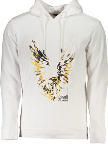 CAVALLI CLASS MEN'S WHITE ZIPLESS SWEATSHIRT RXT65DCF062_BI00053