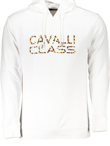 CAVALLI CLASS MEN'S WHITE ZIPLESS SWEATSHIRT RXT65FCF062_BI00053