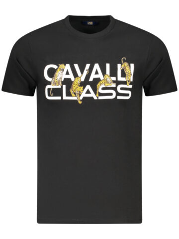 CAVALLI CLASS SHORT SLEEVE T-SHIRT MEN BLACK TXT60MJD060_NE05051