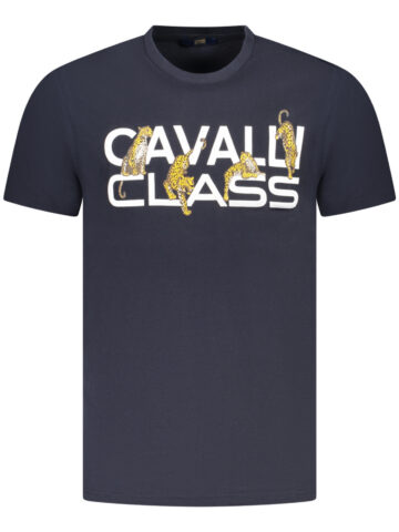 CAVALLI CLASS SHORT SLEEVE T-SHIRT MEN BLUE TXT60MJD060_BL04502