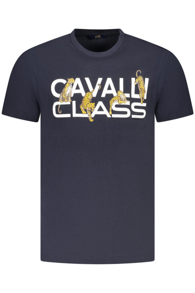 CAVALLI CLASS SHORT SLEEVE T-SHIRT MEN BLUE TXT60MJD060_BL04502