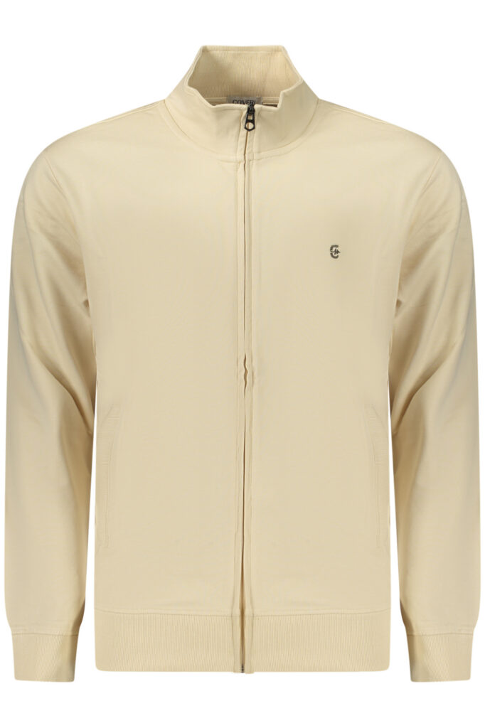 COVERI MOVING MEN'S BEIGE ZIP-UP SWEATSHIRT FE4906_BESABBIA