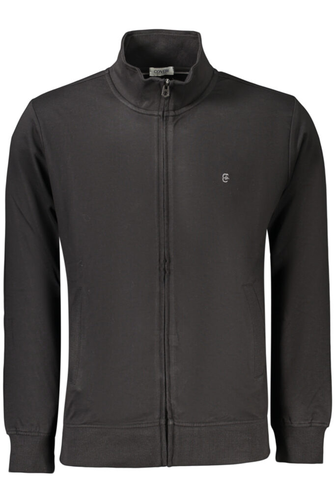 COVERI MOVING MEN'S BLACK ZIP-UP SWEATSHIRT FE4906_NENERO
