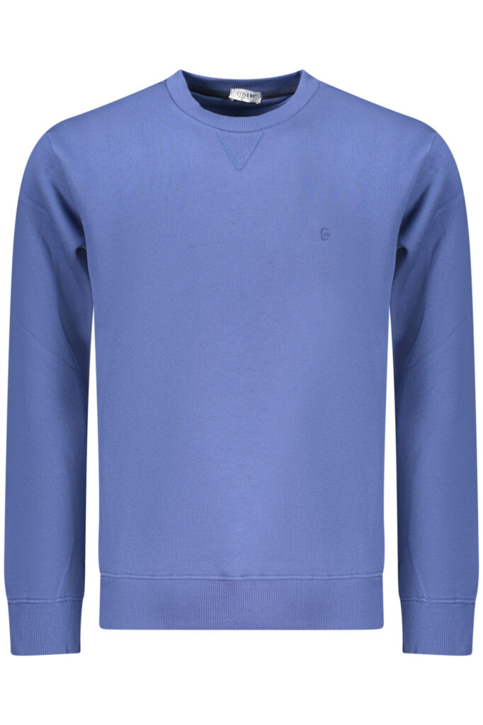COVERI MOVING MEN'S BLUE ZIP-LESS SWEATSHIRT FE4615_BLDENIM