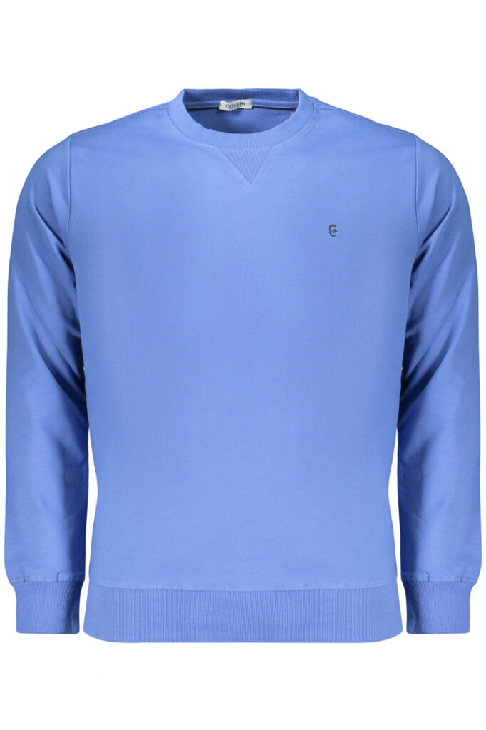 COVERI MOVING MEN'S BLUE ZIP-LESS SWEATSHIRT FE4905_BLAZZURR
