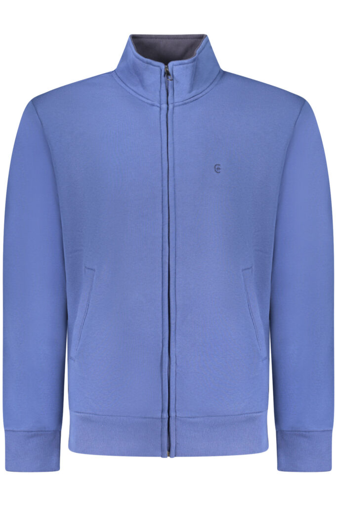 COVERI MOVING MEN'S BLUE ZIP-UP SWEATSHIRT FE4617_BLDENIM