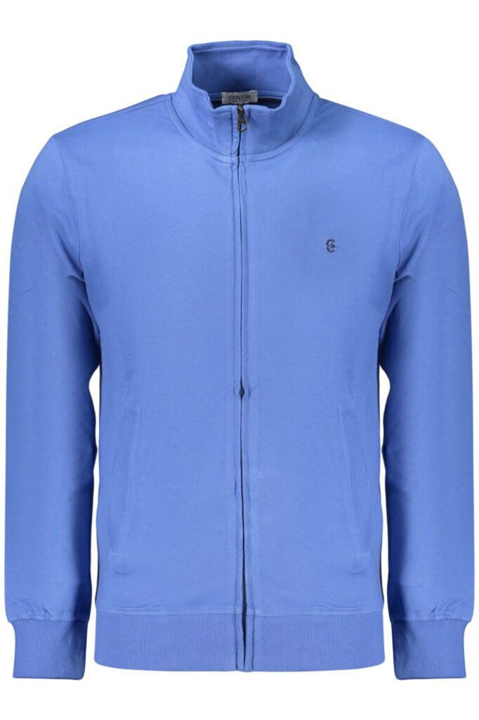 COVERI MOVING MEN'S BLUE ZIP-UP SWEATSHIRT FE4906_BLAZZURR