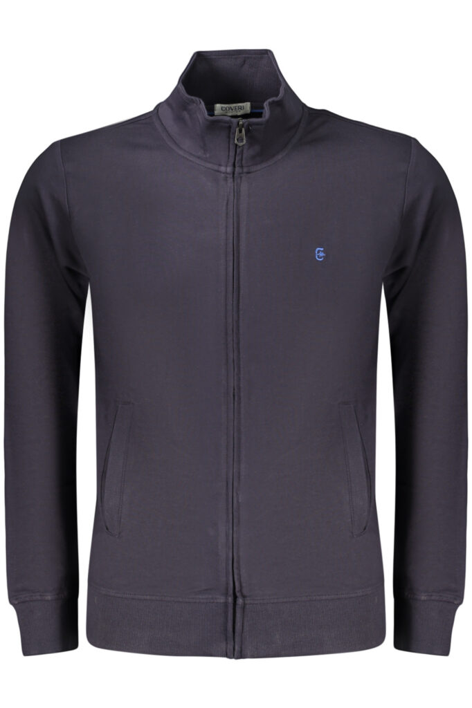 COVERI MOVING MEN'S BLUE ZIP-UP SWEATSHIRT FE4906_BLBLU