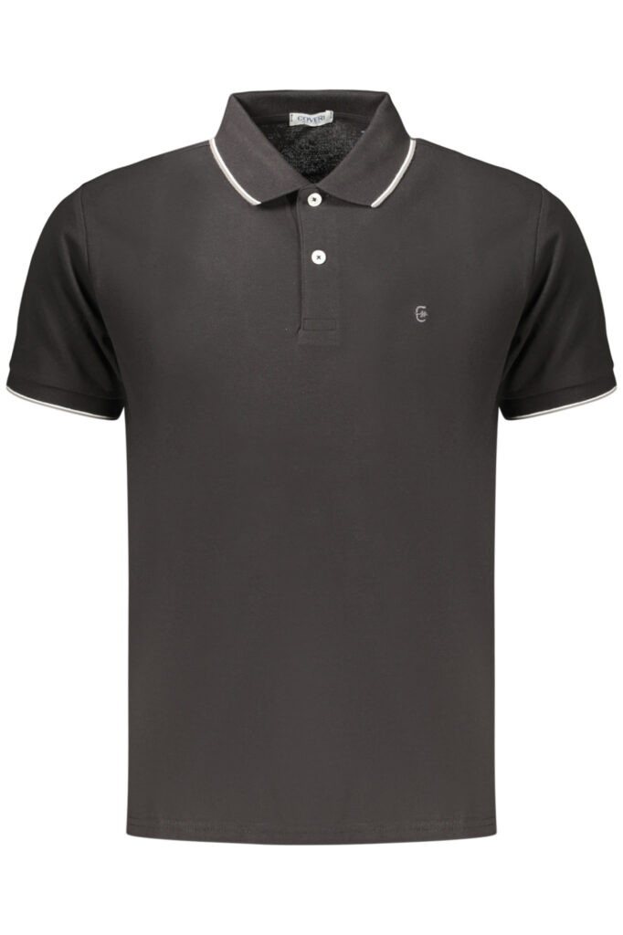 COVERI MOVING MEN'S SHORT-SLEEVE POLO SHIRT BLACK PQC100_NENERO