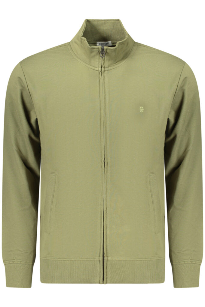 COVERI MOVING MEN'S ZIP-UP SWEATSHIRT GREEN FE4906_VEARMY