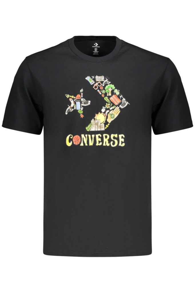 Converse Men's Short-Sleeved T-Shirt, Black CVM6T098_NE001