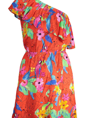 DESIGUAL RED SHORT DRESS FOR WOMEN
