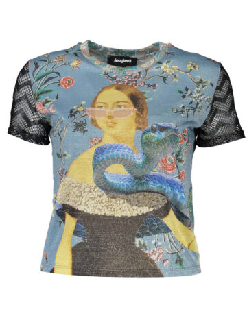 DESIGUAL SHORT SLEEVE T-SHIRT WOMEN BLUE 23SWTKBA_805505F_AZZURRO500