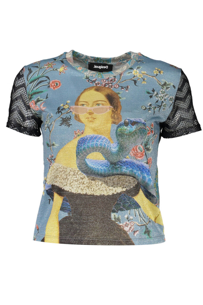 DESIGUAL SHORT SLEEVE T-SHIRT WOMEN BLUE 23SWTKBA_805505F_AZZURRO500