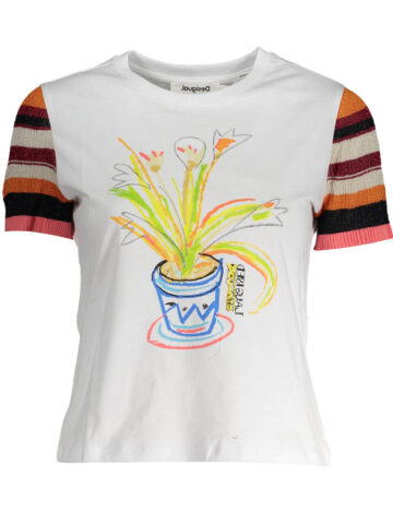 DESIGUAL SHORT SLEEVE T-SHIRT WOMEN WHITE 23SWTK80_DAC0E64_BIANCO1000