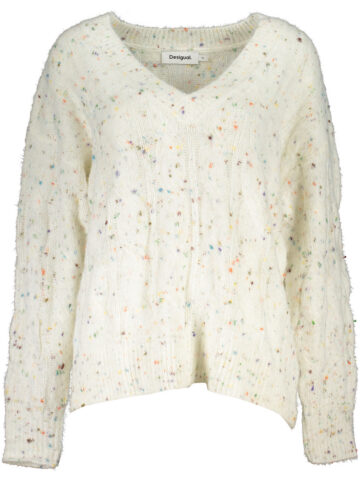 DESIGUAL WHITE WOMEN'S SWEATER 23WWJF84_BI1001