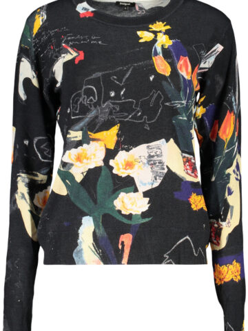 DESIGUAL WOMEN'S BLACK SWEATER 26SWJF35_NE2000