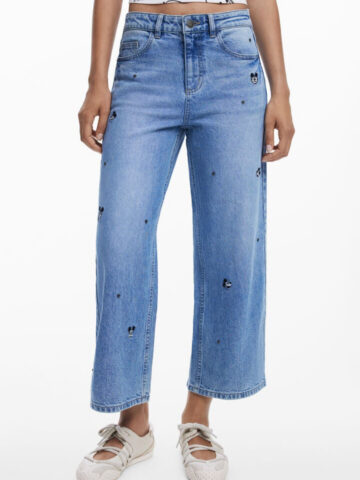 DESIGUAL WOMEN'S DENIM JEANS, BLUE 25WWDD17_AZ5053