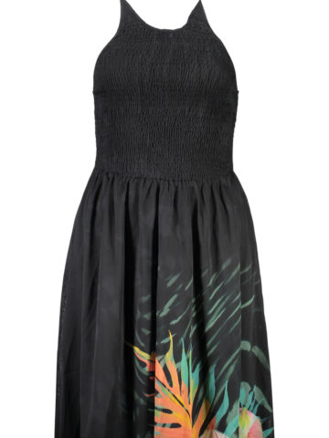 DESIGUAL WOMEN'S LONG BLACK DRESS 26SWVW66_NE2000