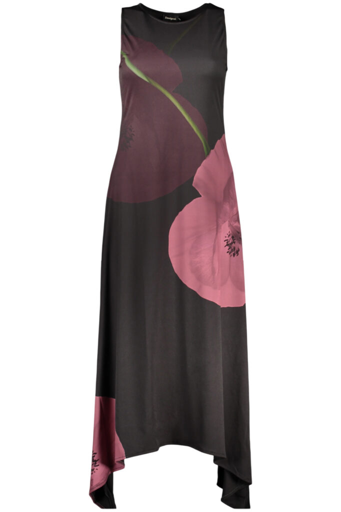 DESIGUAL WOMEN'S LONG BLACK DRESS 26SWVK06_NE2000