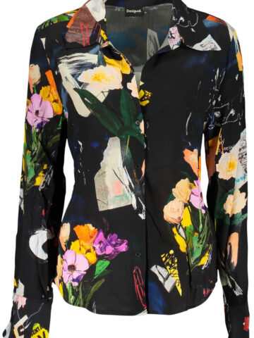 DESIGUAL WOMEN'S LONG-SLEEVED SHIRT, BLACK 26SWCW23_NE2000