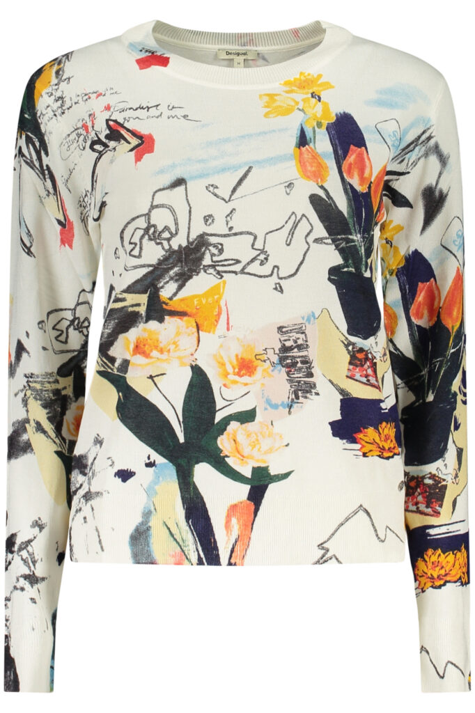 DESIGUAL WOMEN'S WHITE SWEATER 26SWJF35_BI1001